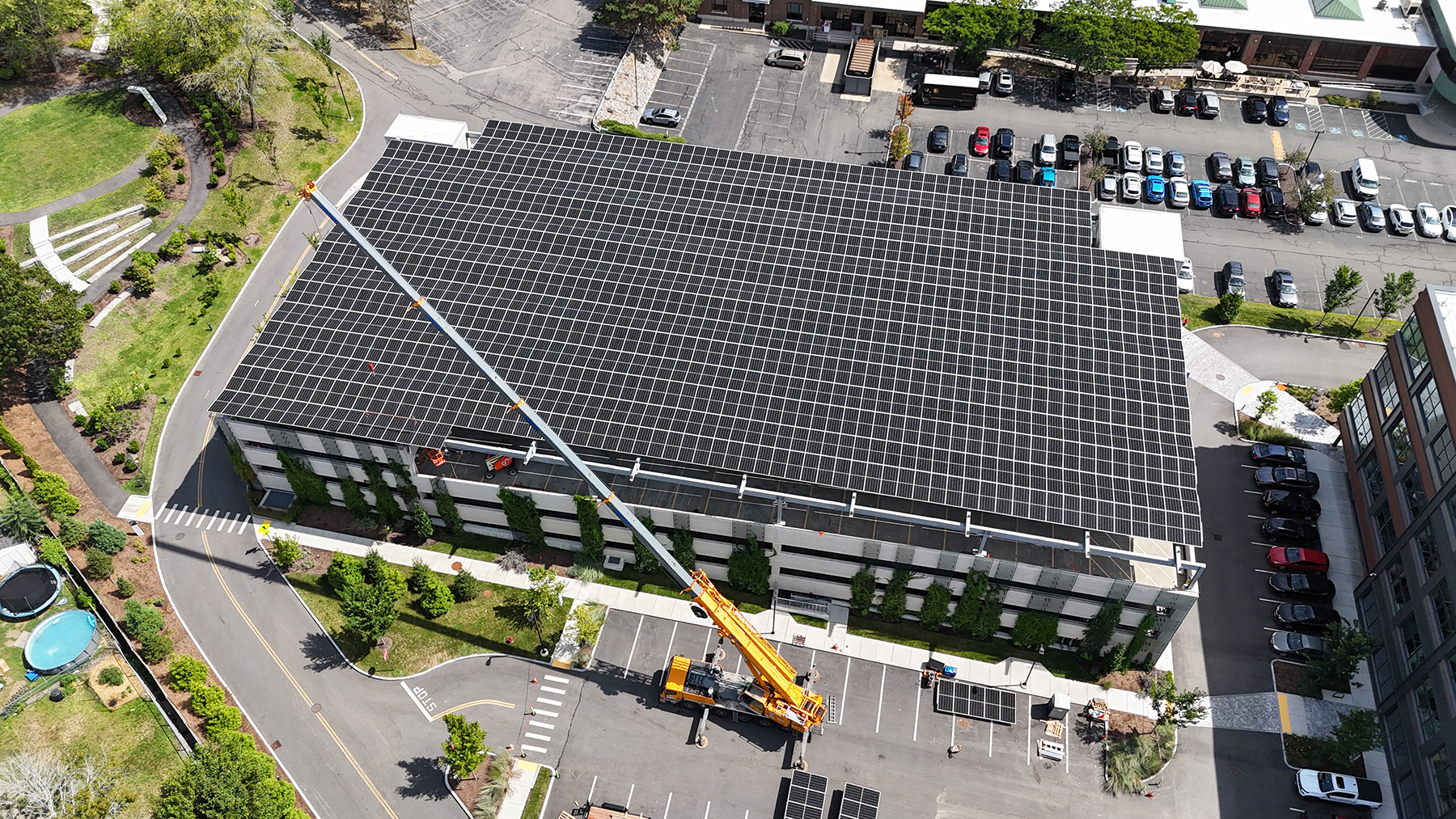 solar canopy on parking garage