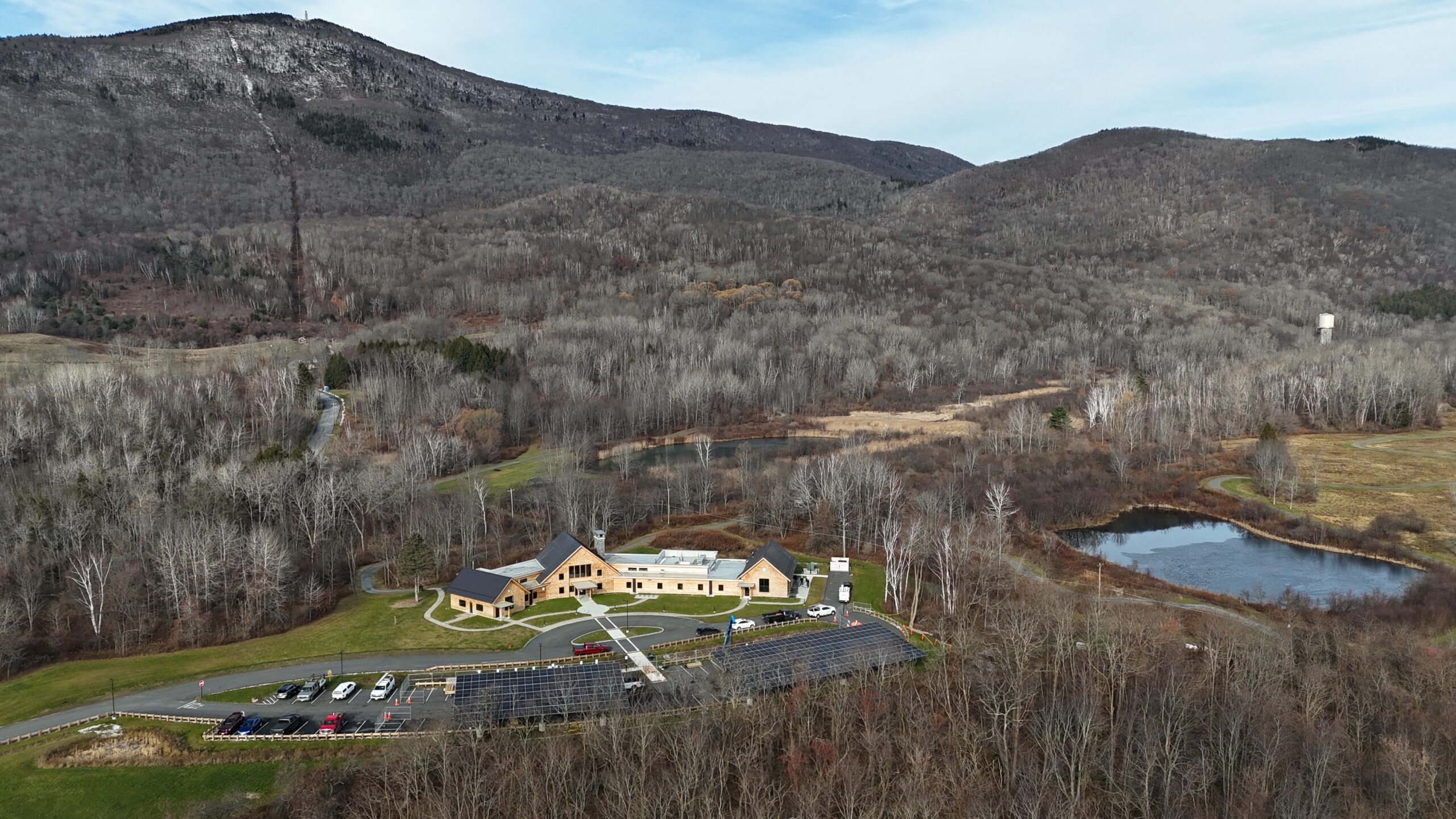 solar parking lot in nature