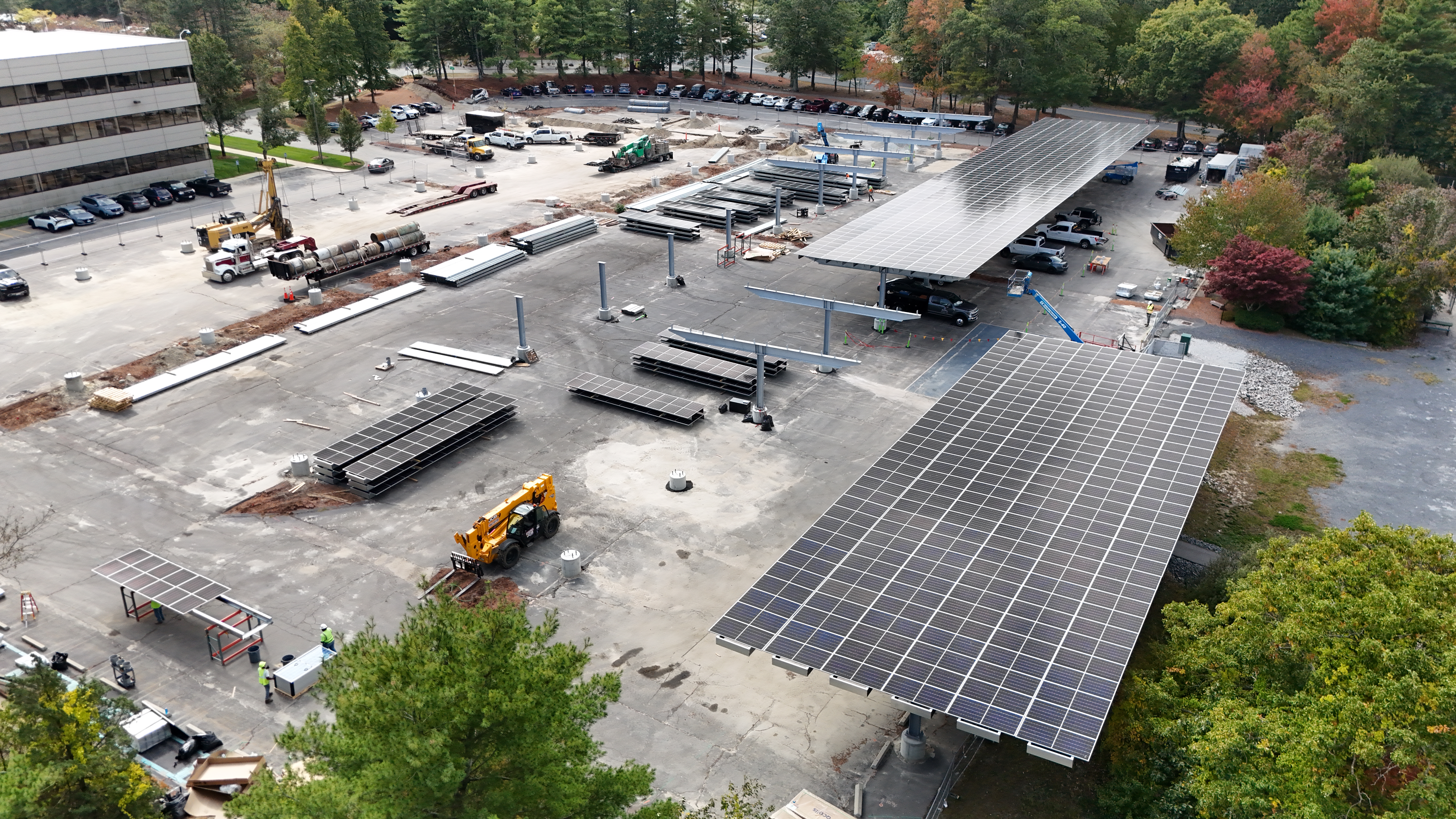 solar carports under construction